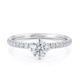 0.80ct Round Cut Moissanite Engagement Ring, 14Kt 585 White Gold