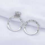 2.60ct Vintage Round Cut Halo Diamond Ring, Bridal Ring Set, 925 Sterling Silver
