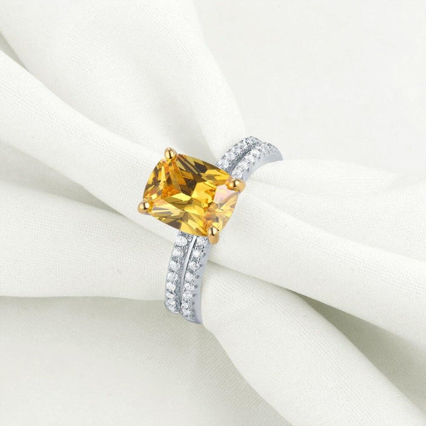 3.10ct Cushion Cut Diamond Ring Set, Bridal Rings, 925 Sterling Silver
