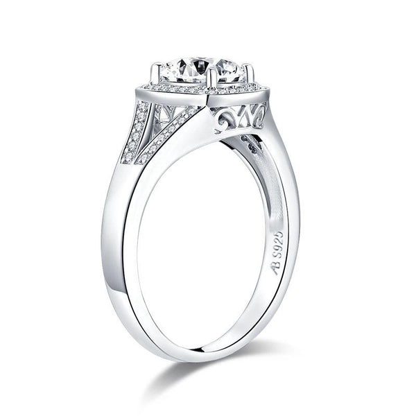 1.25ct Vintage Oval Cut, Diamond Halo Engagement Ring, 925 Silver