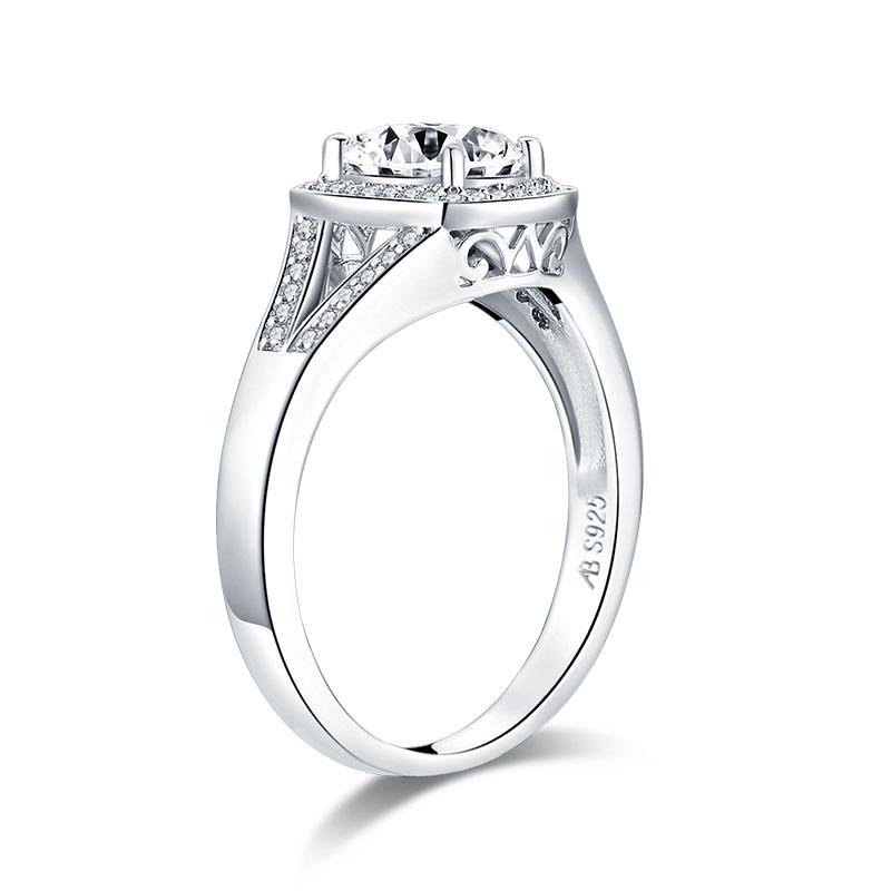 1.25ct Vintage Oval Cut, Diamond Halo Engagement Ring, 925 Silver