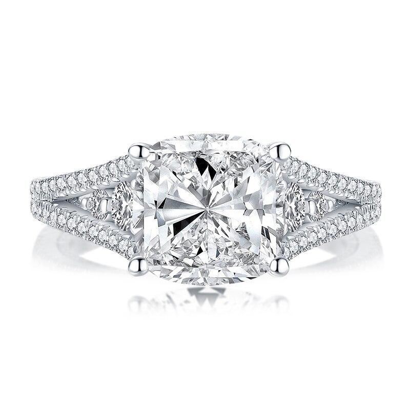 3.00ct Vintage Cushion Cut Diamond Engagement Ring, 925 Silver