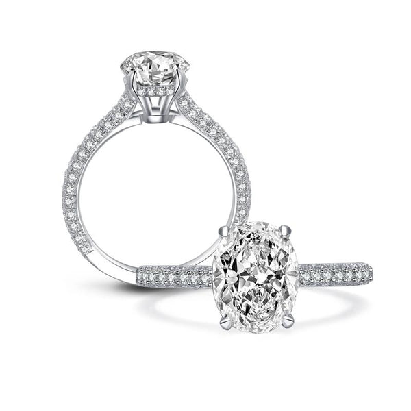2.50ct Oval Cut Diamond Engagement Ring, 925 Silver, Best seller