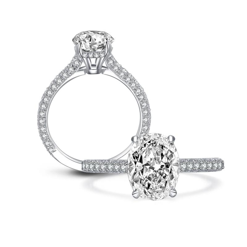 2.50ct Oval Cut Diamond Engagement Ring, 925 Silver, Best seller