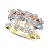 3 piece Eternity Band Set, Vintage Design Half Eternity Rings, 925 Sterling Silver