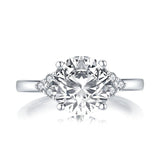 2.65ct Vintage Round Cut Diamond Engagement Ring, 925 Silver