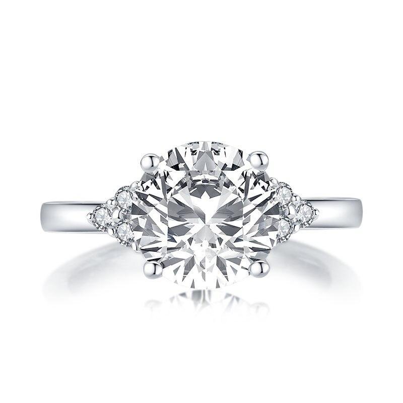 2.65ct Vintage Round Cut Diamond Engagement Ring, 925 Silver