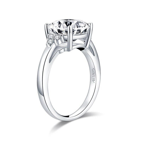 4.00ct Vintage Cushion Cut Diamond Engagement Ring, 925 Silver