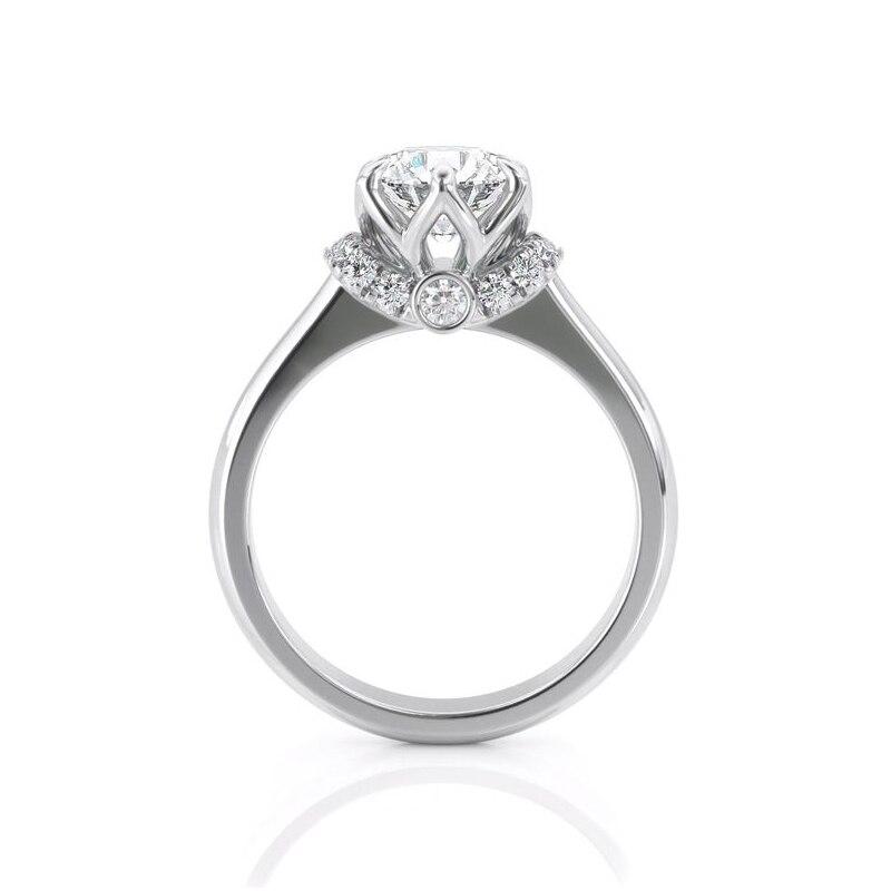 Lab-Diamond, Round Cut Engagement Ring, Vintage Design, Choose Your Stone Size and Metal