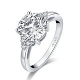 2.65ct Vintage Round Cut Diamond Engagement Ring, 925 Silver