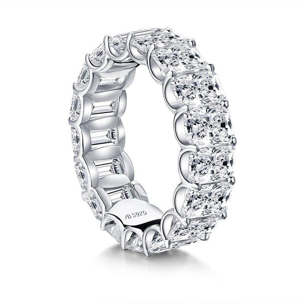 9.00ct Radiant Cut Diamond Wedding Band, Full Eternity Ring, 925 Sterling Silver