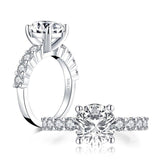 2.65ct Classic Brilliant Cut Diamond Engagement Ring, 925 Silver