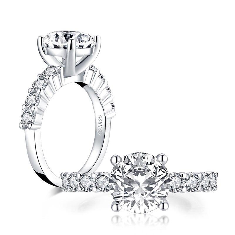 2.65ct Classic Brilliant Cut Diamond Engagement Ring, 925 Silver