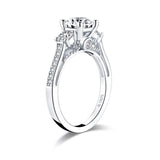 1.25ct Vintage 3 Stone Brilliant Cut Diamond Engagement Ring, 925 Silver