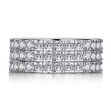 2.25ct Diamond Wedding Bands x 3, Full Eternity Rings, 925 Sterling Silver, x3 Ring Set