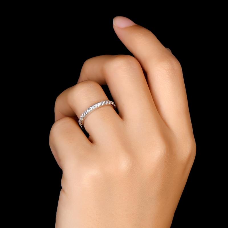 0.75ct Diamond Set Full Eternity Ring, 925 Sterling Silver