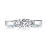 0.80ct Round Cut Diamond 3 Stone Engagement Ring, 925 Silver