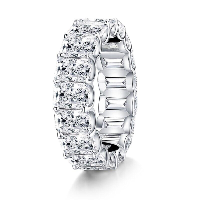 9.00ct Radiant Cut Diamond Wedding Band, Full Eternity Ring, 925 Sterling Silver