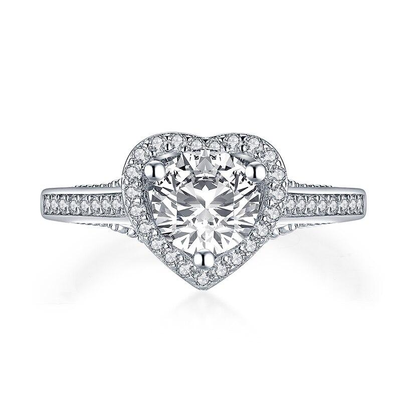 1.25ct Vintage Heart Shaped Diamond Halo, Engagement Ring, 925 Silver