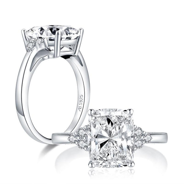 4.00ct Vintage Cushion Cut Diamond Engagement Ring, 925 Silver