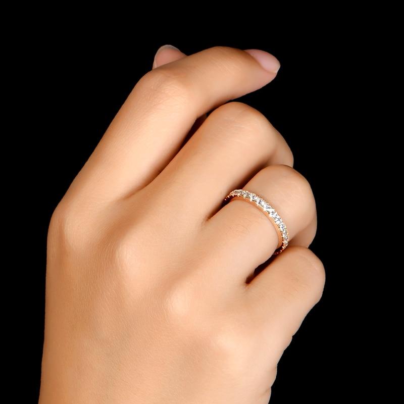 0.75ct Diamond Set Full Eternity Ring, 925 Sterling Silver, 18ct Rose Gold Vermeil