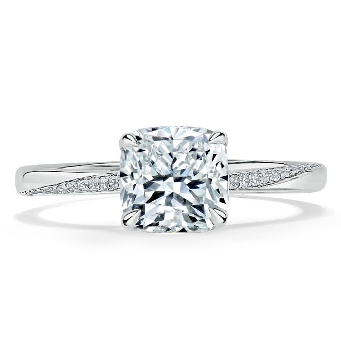 Lab-Diamond Cushion Cut Engagement Ring, Classic Style, Choose Your Stone Size and Metal