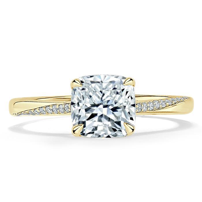 Lab-Diamond Cushion Cut Engagement Ring, Classic Style, Choose Your Stone Size and Metal