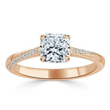 Lab-Diamond Cushion Cut Engagement Ring, Classic Style, Choose Your Stone Size and Metal