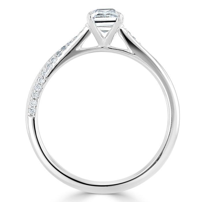 Lab-Diamond Emerald Cut Engagement Ring, Classic Style, Choose Your Stone Size and Metal