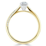 Lab-Diamond Emerald Cut Engagement Ring, Classic Style, Choose Your Stone Size and Metal