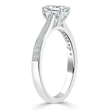 1.00ct  Emerald Cut Moissanite Engagement Ring, Classic Style,  Available in White Gold, Platinum, Rose Gold or Yellow Gold