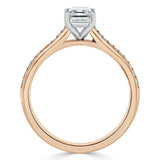 1.00ct  Emerald Cut Moissanite Engagement Ring, Classic Style,  Available in White Gold, Platinum, Rose Gold or Yellow Gold