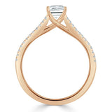 Lab-Diamond Emerald Cut Engagement Ring, Split Shank, Choose Your Stone Size and Metal