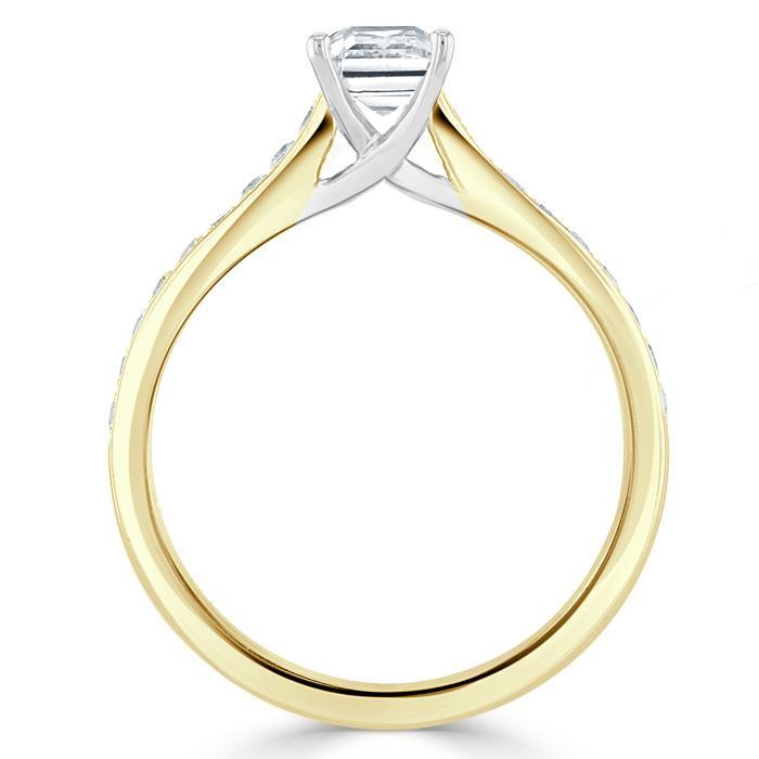 Lab-Diamond Emerald Cut Engagement Ring, Classic Style, Choose Your Stone Size and Metal