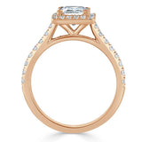 Lab-Diamond Princess Cut Engagement Ring, Classic Halo, Choose Your Stone Size and Metal