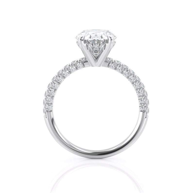 3.00ct Oval Cut Moissanite, Classic Engagement Ring, Available in White Gold or Platinum