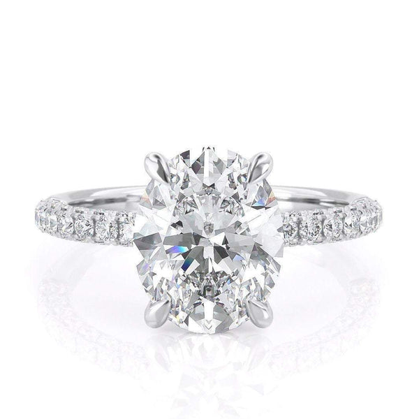 3.00ct Oval Cut Moissanite, Classic Engagement Ring, Available in White Gold or Platinum