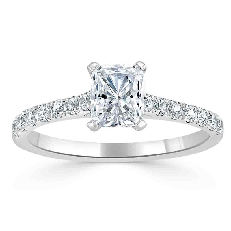 Lab-Diamond Radiant Cut Engagement Ring, Classic Style, Choose Your Stone Size and Metal