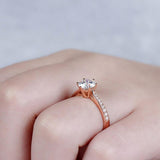 1.00ct Round Cut Moissanite, Classic Engagement Ring, Available in 14kt or 18kt Rose Gold