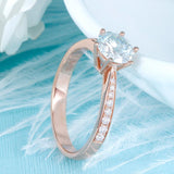 1.00ct Round Cut Moissanite, Classic Engagement Ring, Available in 14kt or 18kt Rose Gold