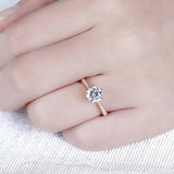1.00ct Round Cut Moissanite, Classic Engagement Ring, Available in 14kt or 18kt Rose Gold