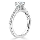 1.00ct  Round Cut Moissanite Halo Engagement Ring, Classic Style,  Available in White Gold, Platinum, Rose Gold or Yellow Gold