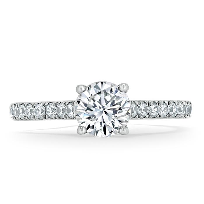 1.00ct  Round Cut Moissanite Halo Engagement Ring, Classic Style,  Available in White Gold, Platinum, Rose Gold or Yellow Gold