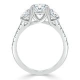 1.20ct  Round Cut Moissanite 3 stone Engagement Ring,  Available in White Gold, Platinum, Rose Gold or Yellow Gold