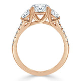 1.20ct  Round Cut Moissanite 3 stone Engagement Ring,  Available in White Gold, Platinum, Rose Gold or Yellow Gold