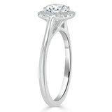Lab-Diamond, Round Cut Halo Engagement Ring, Choose Your Stone Size and Metal
