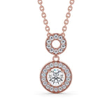Drop Halo Pendant 0.75ct