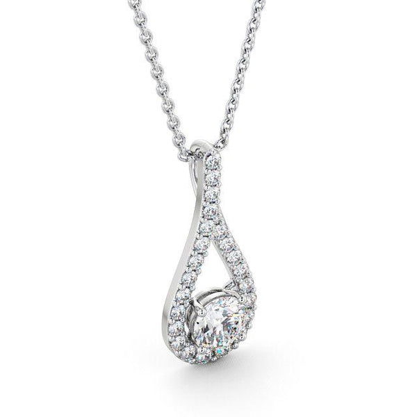 Drop Halo Pendant 1.35ct