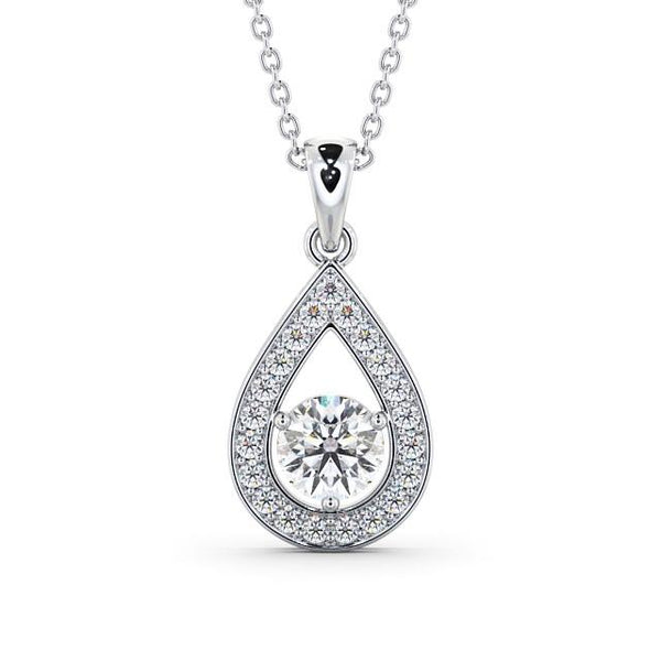 Drop Halo Pendant 1.30ct