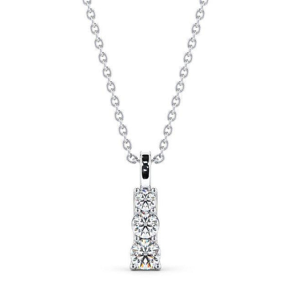 Drop 3 Stone Pendant 0.70ct